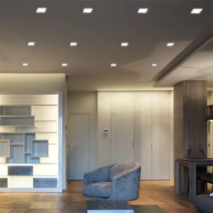 Luminaria empotrada LED/18W/230V 3000/4000/6000K 22,5x22,5 cm blanca