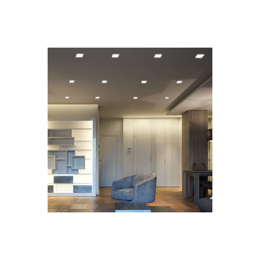 Luminaria LED empotrada para falso techo 24W 230V 3000/4000/6000K 30x30 cm, blanca