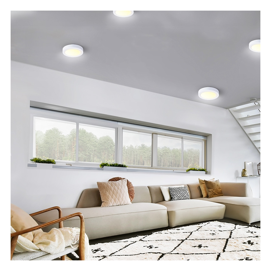 Plafón de techo LED/12W/230V 3000/4000/6000K Ø 17 cm blanco