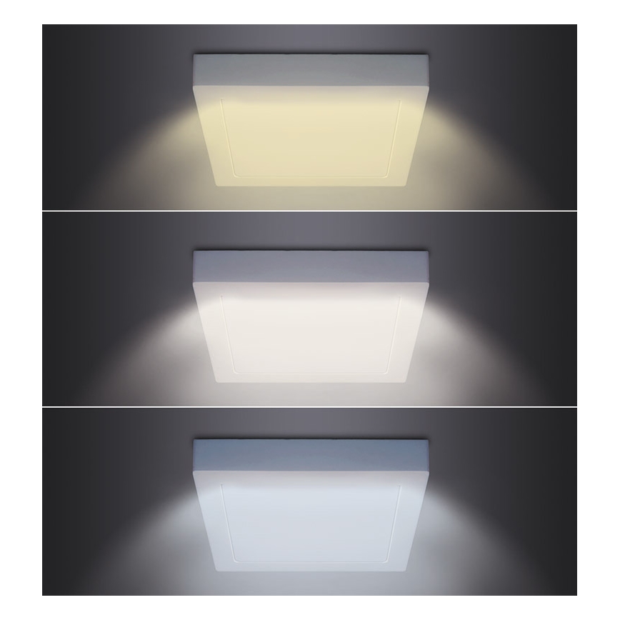 Plafón LED 12W/230V, 3000/4000/6000K, 17x17 cm, blanco