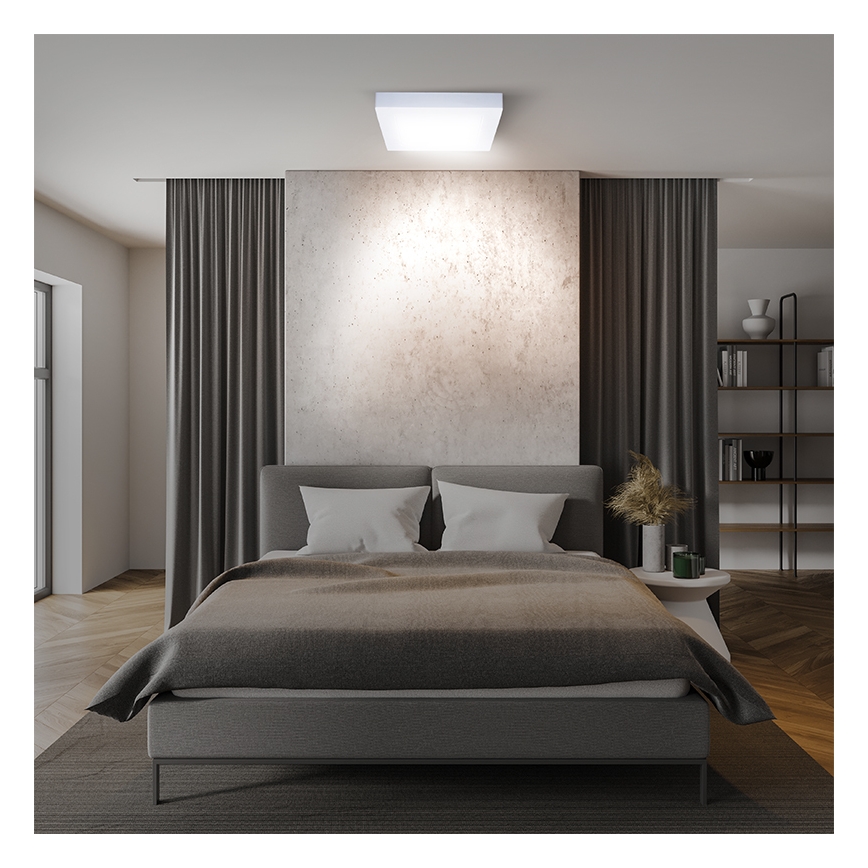 Plafón LED de techo, 18W/230V, 3000/4000/6000K, 22,5x22,5 cm, blanco