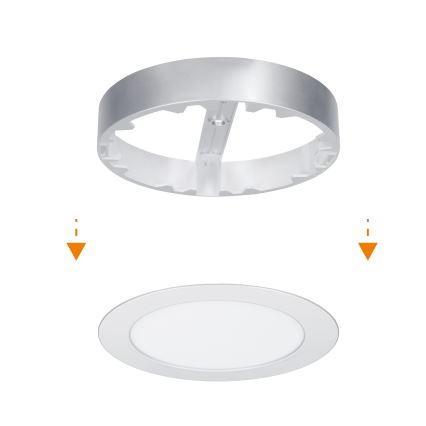Panel LED 2 en 1 para montaje en superficie/empotrado LED/12W/230V 3000/4000/6000K Ø17cm IP54 plateado