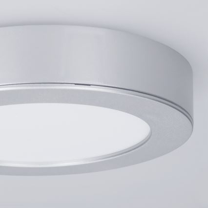 Panel LED 2 en 1 para montaje en superficie/empotrado LED/12W/230V 3000/4000/6000K Ø17cm IP54 plateado