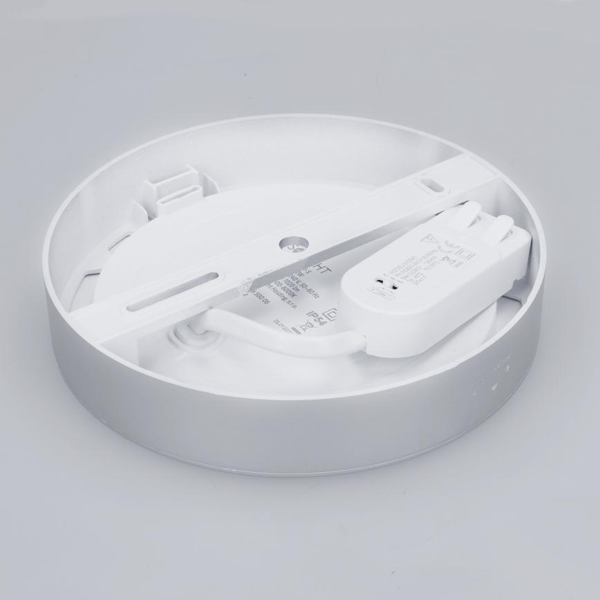 Panel LED 2 en 1 para montaje en superficie/empotrado LED/12W/230V 3000/4000/6000K Ø17cm IP54 plateado