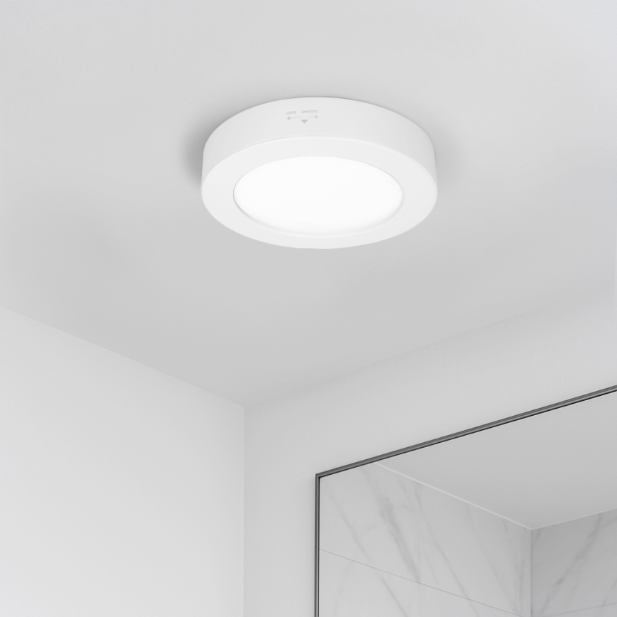 Panel LED 2 en 1 para montaje en superficie/empotrado LED/12W/230V 3000/4000/6000K Ø17cm IP54 blanco