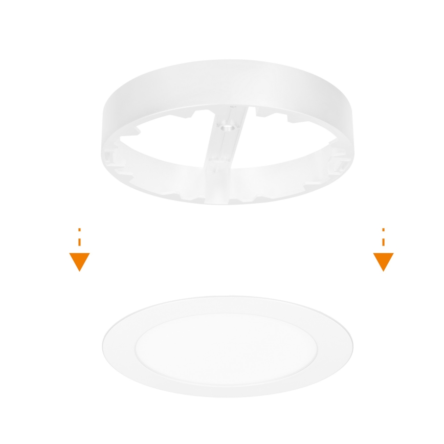 Panel LED 2 en 1 para montaje en superficie/empotrado LED/12W/230V 3000/4000/6000K Ø17cm IP54 blanco