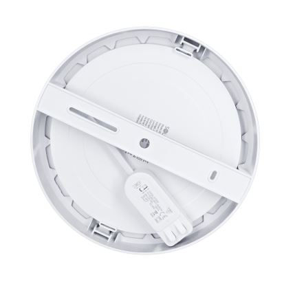 Panel LED 2 en 1 empotrable o de superficie 18W/230V 3000/4000/6000K Ø 22,5 cm IP54 plateado