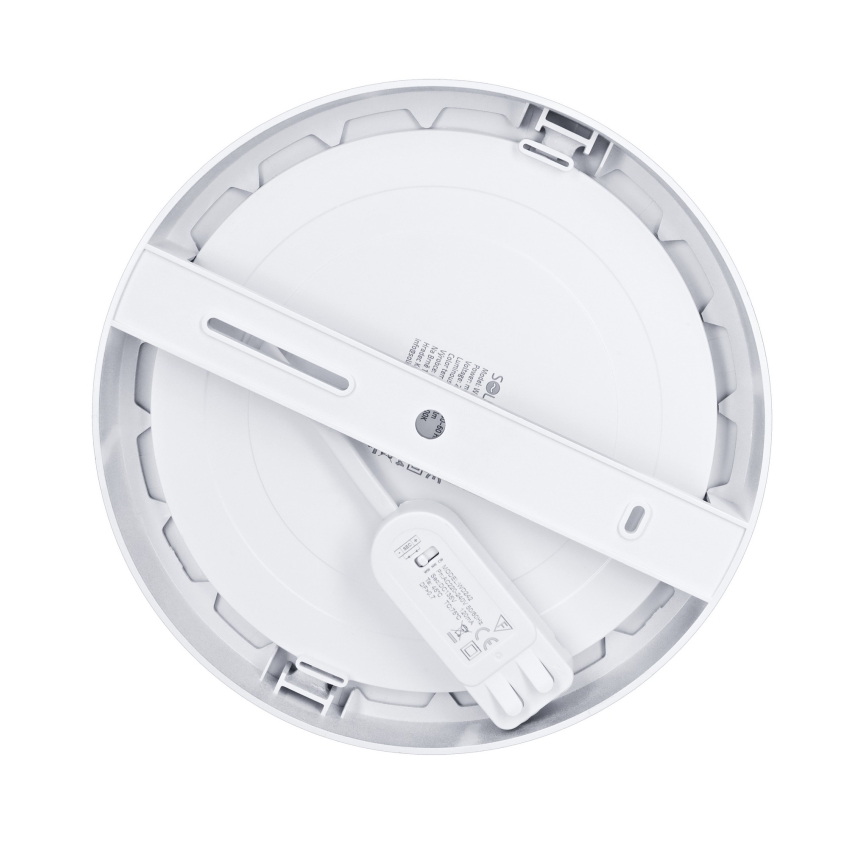 Panel LED 2 en 1 empotrable o de superficie 18W/230V 3000/4000/6000K Ø 22,5 cm IP54 plateado