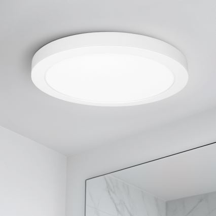 Panel LED 2 en 1 empotrable/superficie 18W/230V 3000/4000/6000K Ø22,5 cm IP54 blanco