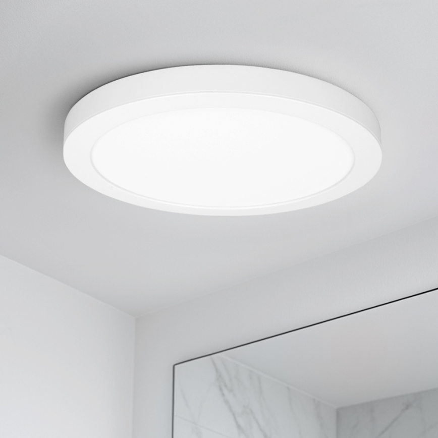 Panel LED 2 en 1 empotrable/superficie 18W/230V 3000/4000/6000K Ø22,5 cm IP54 blanco