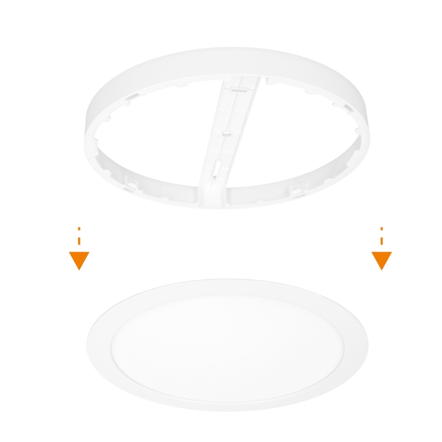 Panel LED 2 en 1 empotrable/superficie 18W/230V 3000/4000/6000K Ø22,5 cm IP54 blanco