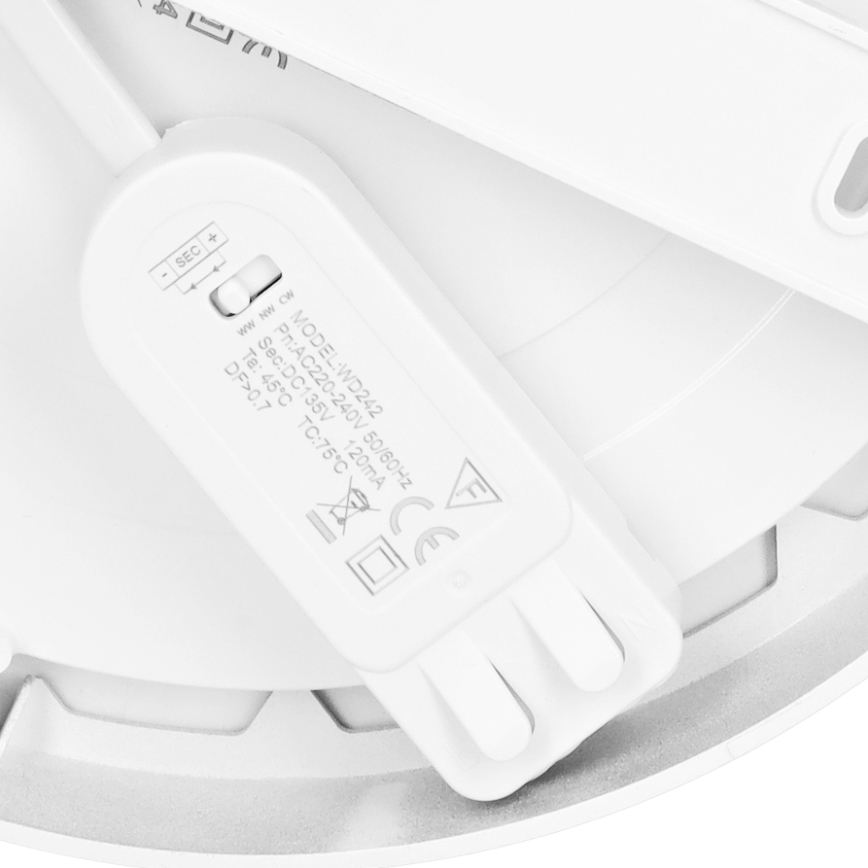 Panel LED 2 en 1 empotrable/superficie 18W/230V 3000/4000/6000K Ø22,5 cm IP54 blanco