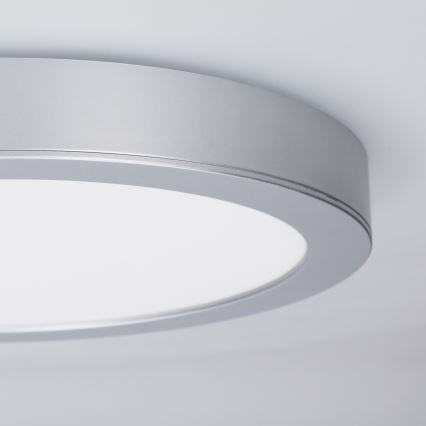 LED panel de superficie/empotrable 2 en 1 24W/230V 3000/4000/6000K Ø 30 cm IP54 plateado