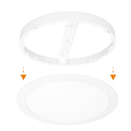 Panel LED 2 en 1 para montaje en superficie o empotrado, 24 W/230 V, 3000/4000/6000 K, diámetro 30 cm, IP54, blanco