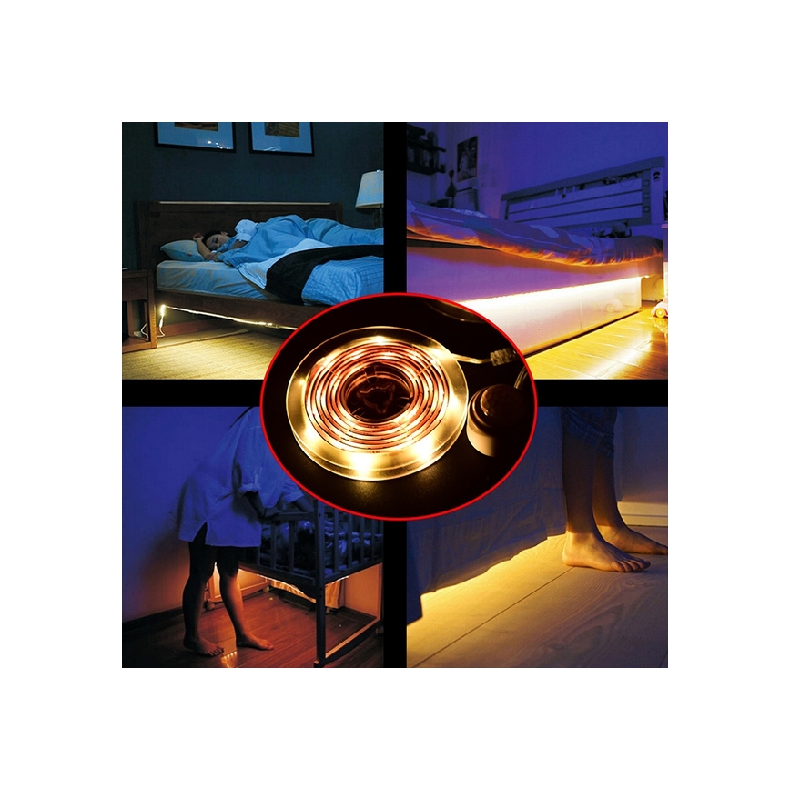 Cinta LED con sensor 4xAAA 3000K 1m