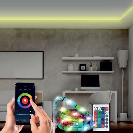 Cinta LED RGB regulable LED/20W/230V 5m IP65 Tuya + CR