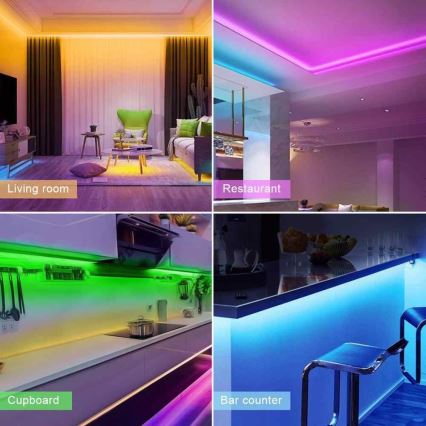 Cinta LED RGB regulable LED/20W/230V 5m IP65 Tuya + CR