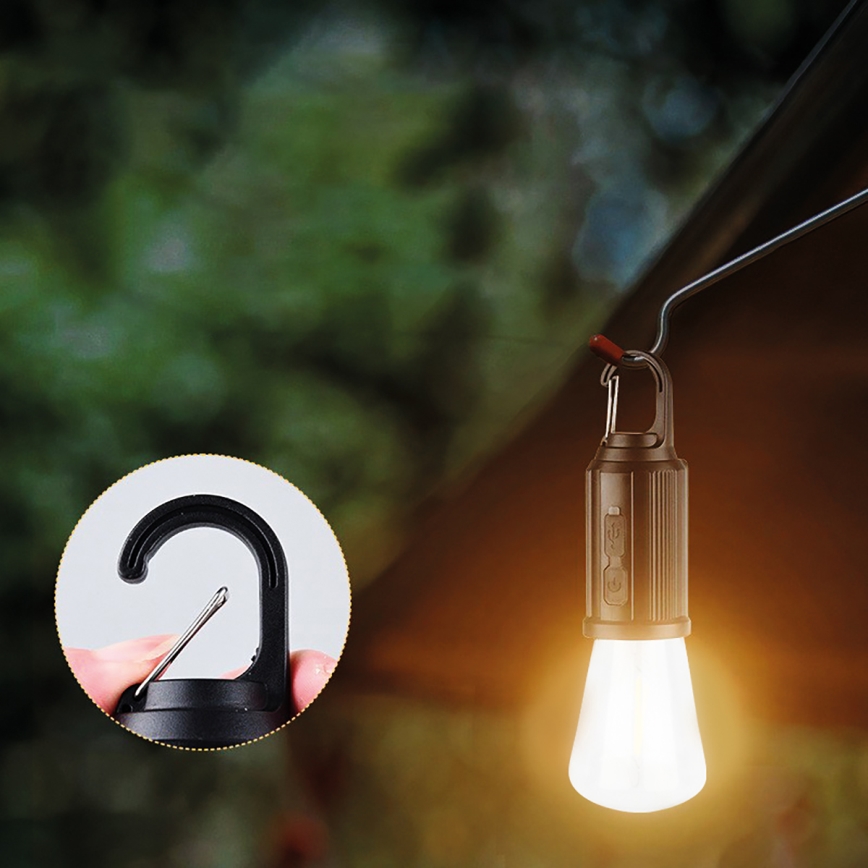 Linterna LED para camping, 3,7 V, 400 mAh, IP44