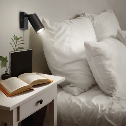 Aplique de pared CELE 1xGU10/30W/230V negro