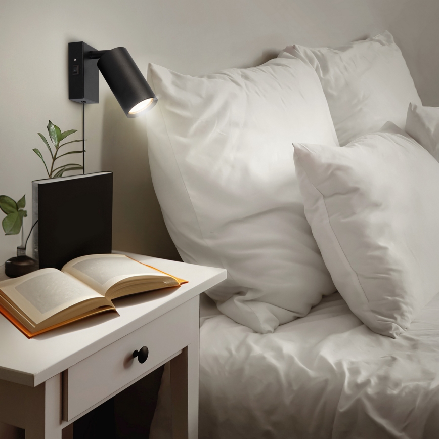 Aplique de pared CELE 1xGU10/30W/230V negro