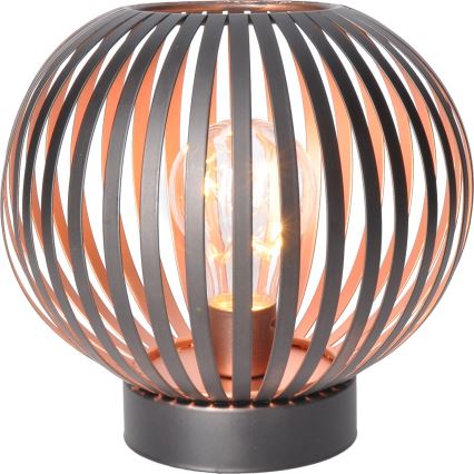 LED Lámpara de mesa decorativa LED/3xAA negro/cobre