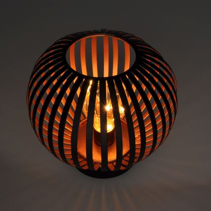 LED Lámpara de mesa decorativa LED/3xAA negro/cobre