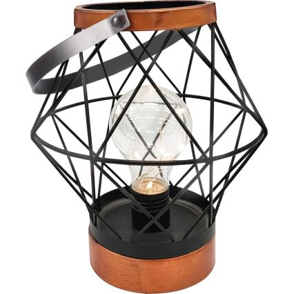 LED Lámpara de mesa decorativa LED/3xAA negro/cobre