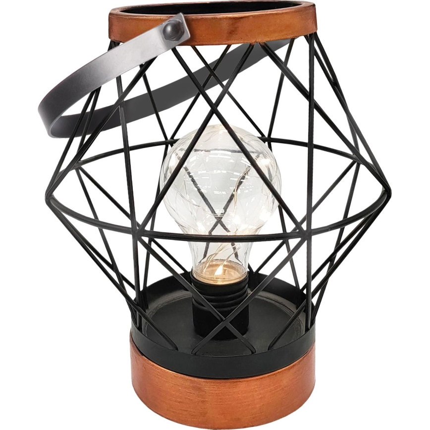 LED Lámpara de mesa decorativa LED/3xAA negro/cobre
