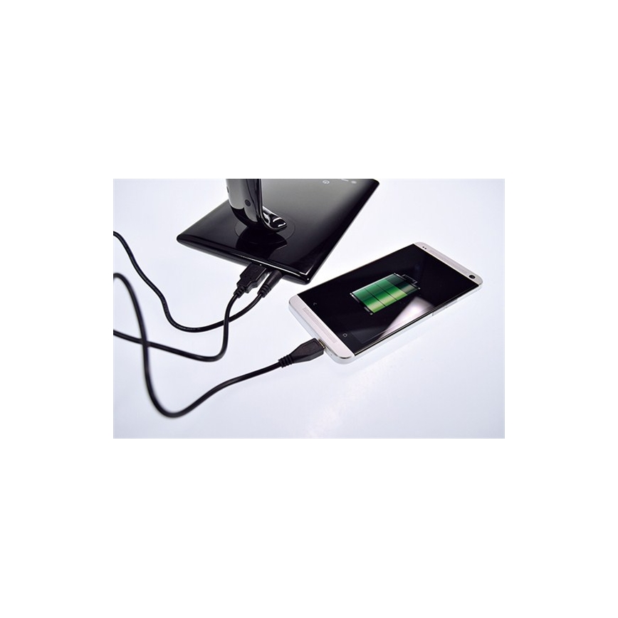 Lámpara LED de mesa regulable USB Conector LED/12W/230V blanca