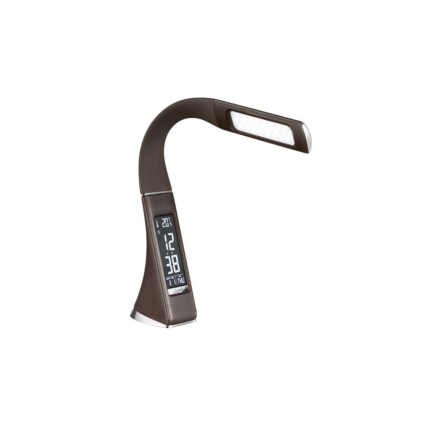 Lámpara LED de mesa regulable con display LED/6W/230V marrón