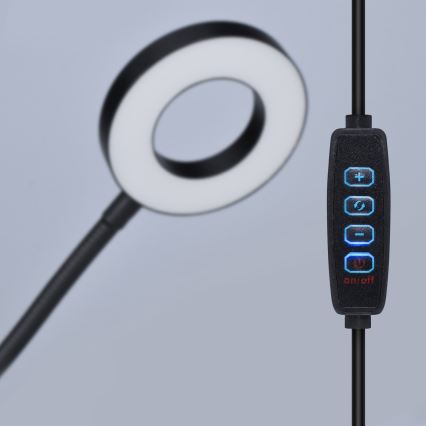 Lámpara de mesa LED regulable con pinza LED/8W/230V 3000/4000/5000K negra