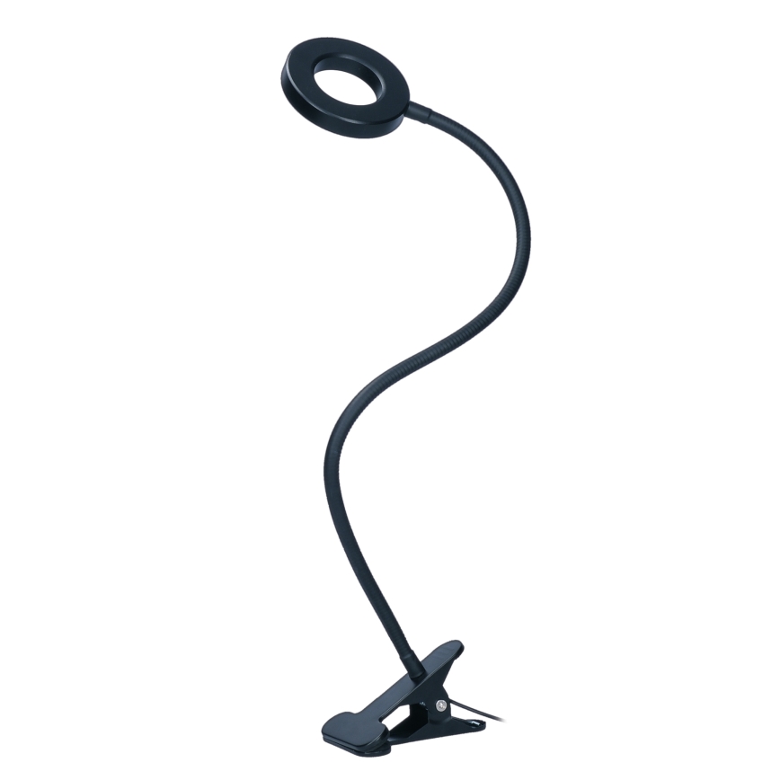 Lámpara de mesa LED regulable con pinza LED/8W/230V 3000/4000/5000K negra