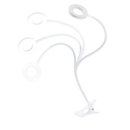 Lámpara de mesa LED regulable con pinza LED/8W/230V 3000/4000/5000K blanca