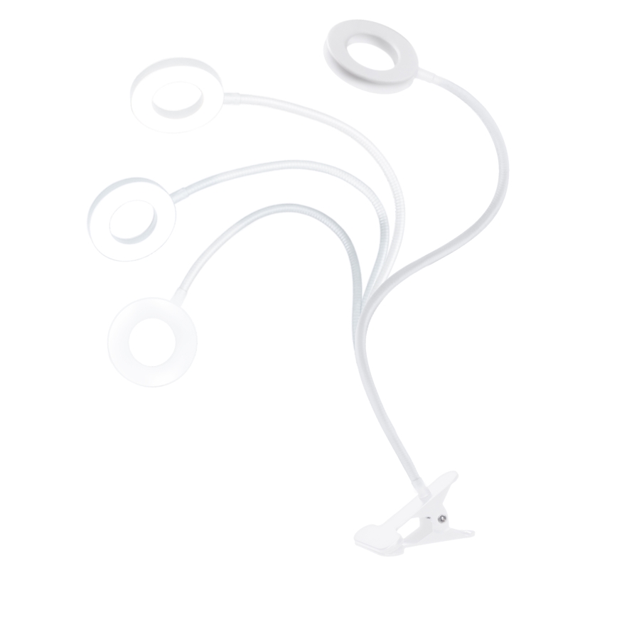 Lámpara de mesa LED regulable con pinza LED/8W/230V 3000/4000/5000K blanca