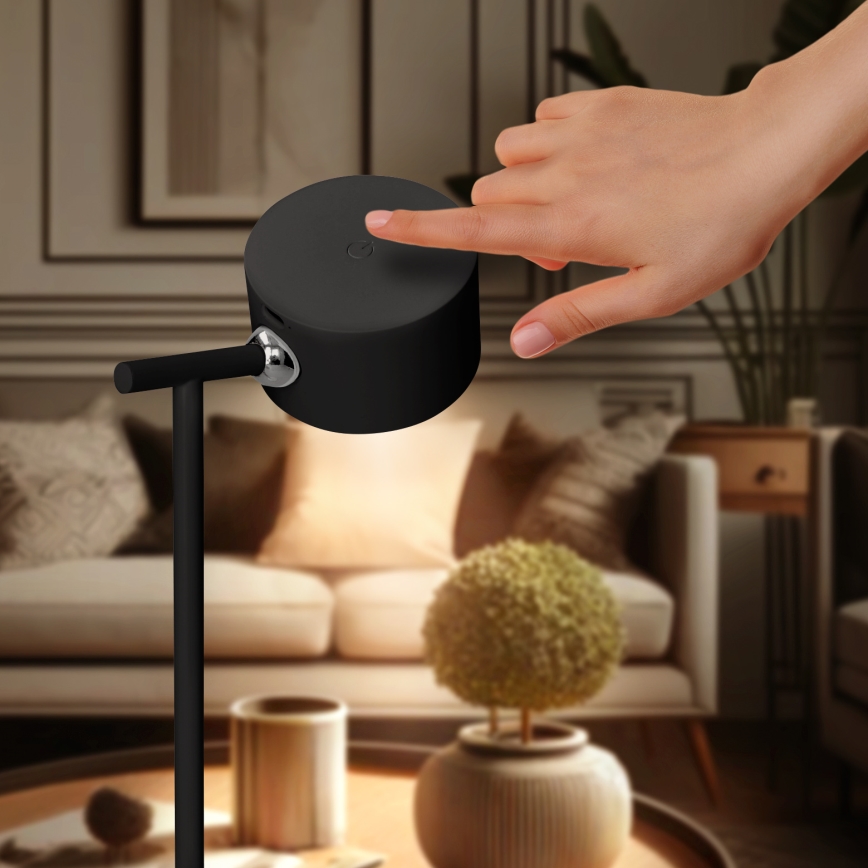 Solight WO68-B - Lámpara LED regulable y recargable 3en1 LED/4W/2000 mAh 3000/4000/6500K negro