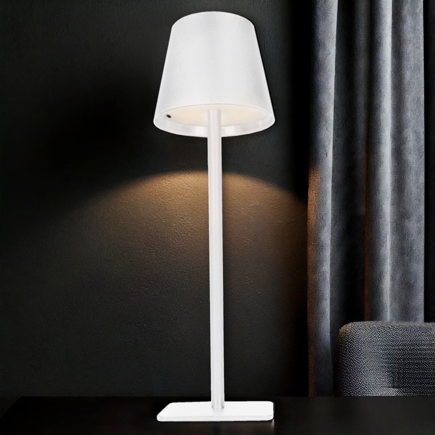 Lámpara de mesa táctil recargable y regulable LED LUCCA LED/3,7V 3000/4000/6500K 2000 mAh blanca