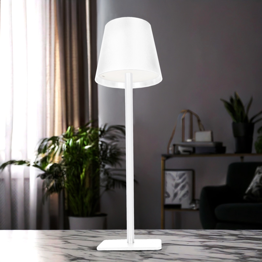 Lámpara de mesa táctil recargable y regulable LED LUCCA LED/3,7V 3000/4000/6500K 2000 mAh blanca