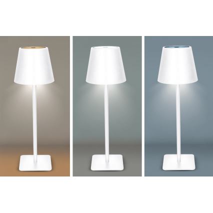 Lámpara de mesa táctil recargable y regulable LED LUCCA LED/3,7V 3000/4000/6500K 2000 mAh blanca