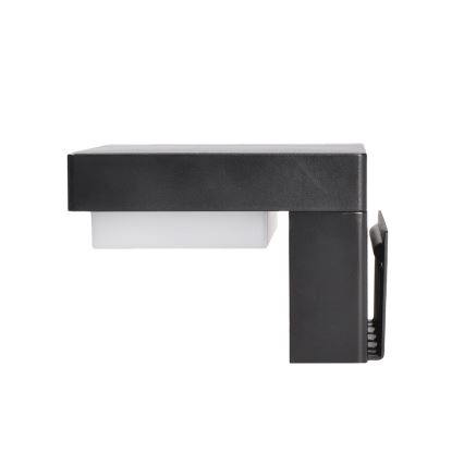 LED Luz solar de pared con sensor de movimiento y crepuscular PALERMO LED/5W/3,7V 2000 mAh IP54 negro