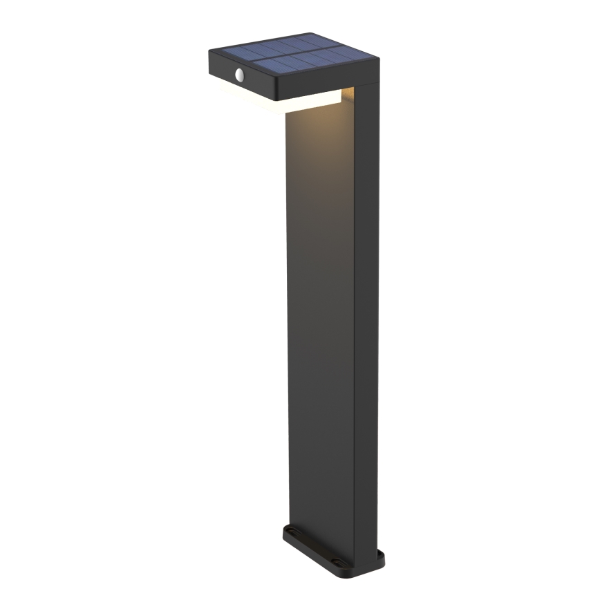 Lámpara solar LED con sensor de movimiento y crepuscular PALERMO LED/5W/5V 2000 mAh IP54 negro