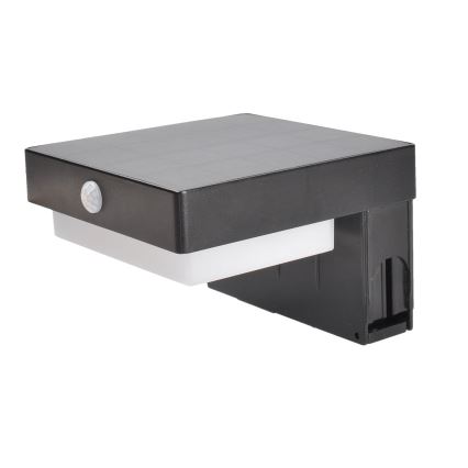 Lámpara solar LED con sensor de movimiento y crepuscular PALERMO LED/5W/5V 2000 mAh IP54 negro