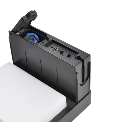 Lámpara solar LED con sensor de movimiento y crepuscular PALERMO LED/5W/5V 2000 mAh IP54 negro
