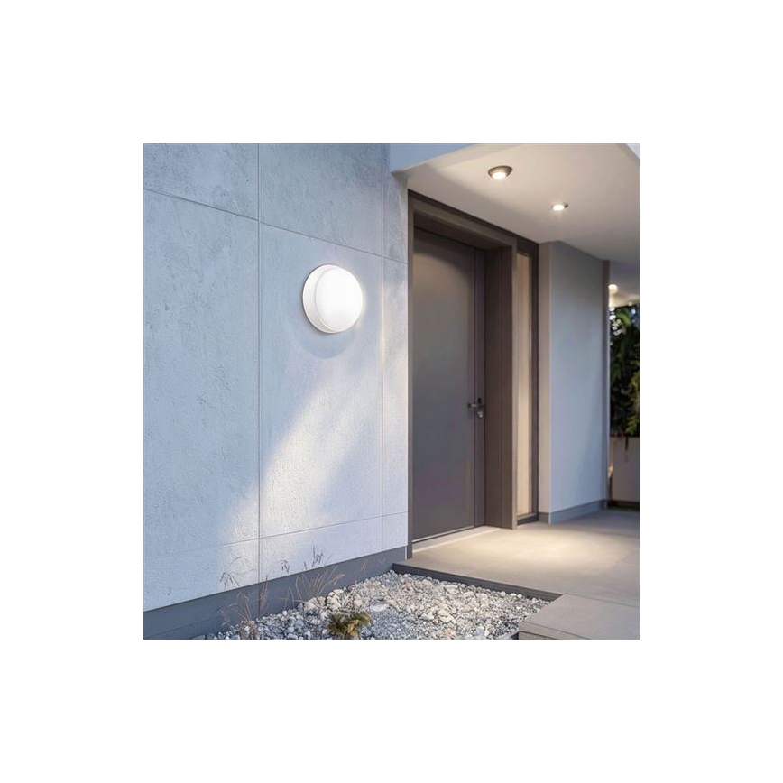 Aplique LED de pared exterior 2 en 1 LED/20W/230V 3000/4000/6500K IP65 Ø 22 cm