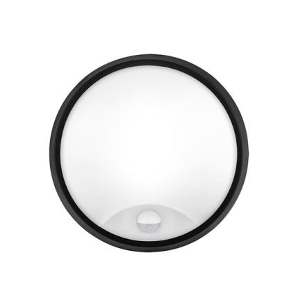 Aplique de pared LED para exterior con sensor 2 en 1, 20 W, 230 V, 3000/4000/6500 K, IP65, Ø 22 cm