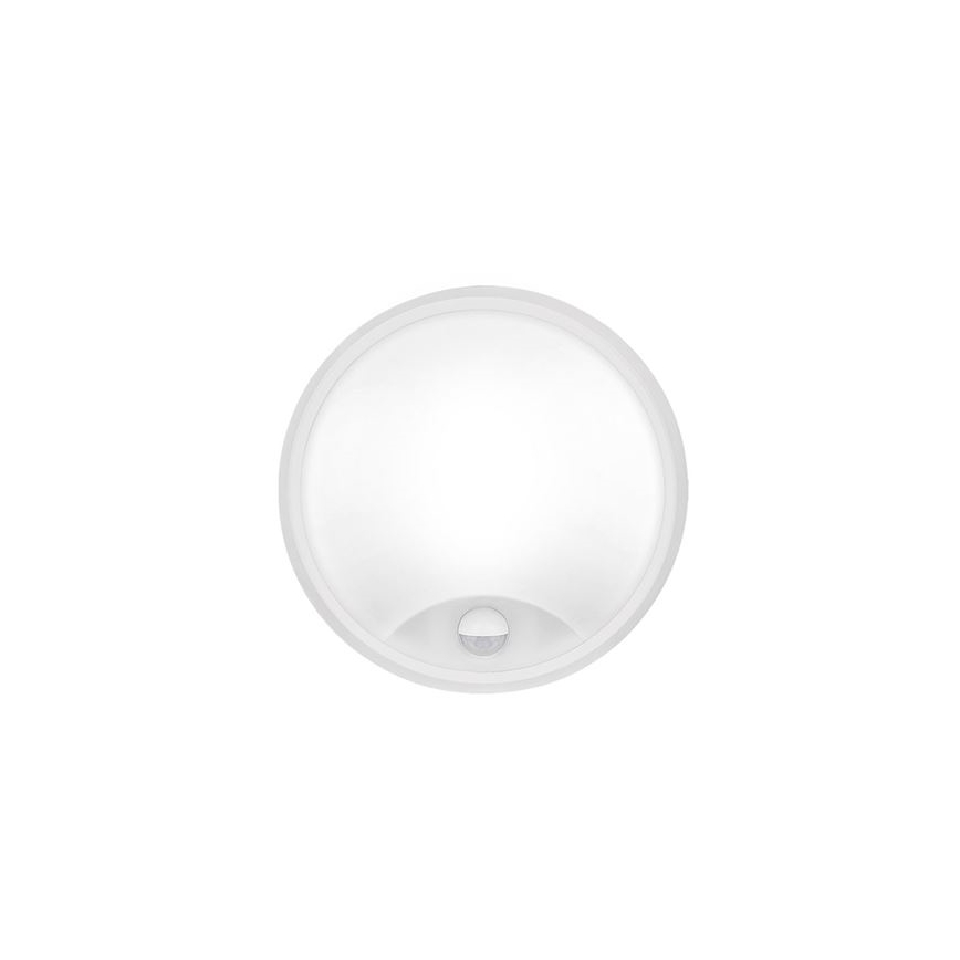 Aplique de pared LED para exterior con sensor 2 en 1, 20 W, 230 V, 3000/4000/6500 K, IP65, Ø 22 cm