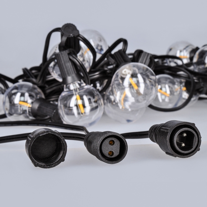 Cadena LED decorativa para exteriores 25xE12 20m IP44 blanco cálido