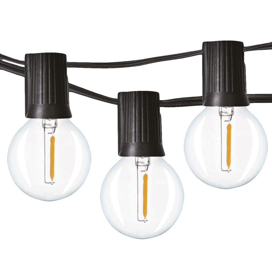 Cadena LED decorativa para exteriores 25xE12 20m IP44 blanco cálido