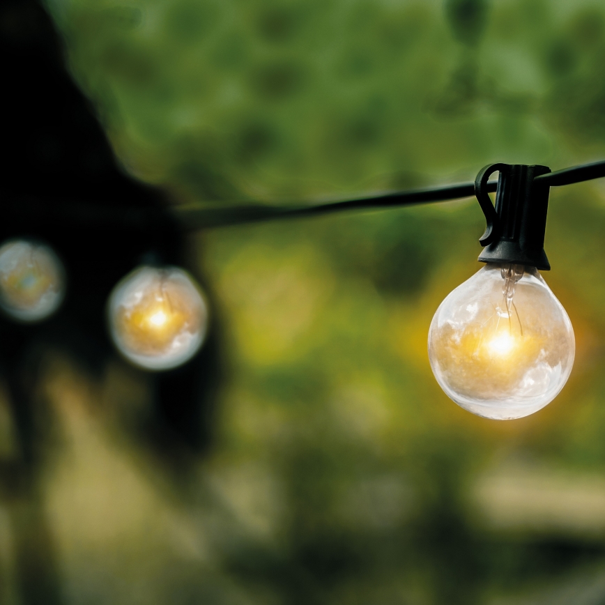 Guirnalda LED decorativa para exterior GIRLANDA 25xE12 20m IP44 blanco cálido