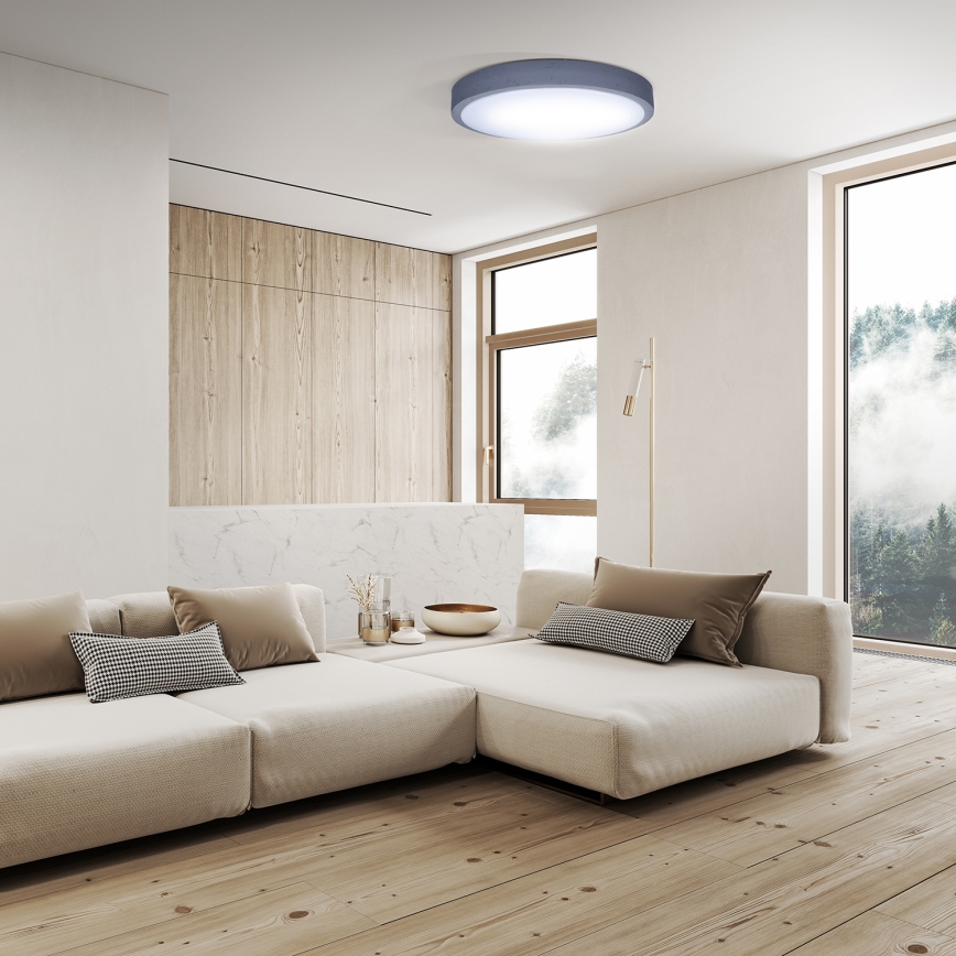 Plafón LED regulable GREY LED/60W/230V 3000-6500K gris diá. 49 cm + control remoto