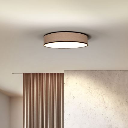 Plafón LED regulable BROWNIE LED/48W/230V 3000-6500K marrón diá. 40 cm + control remoto